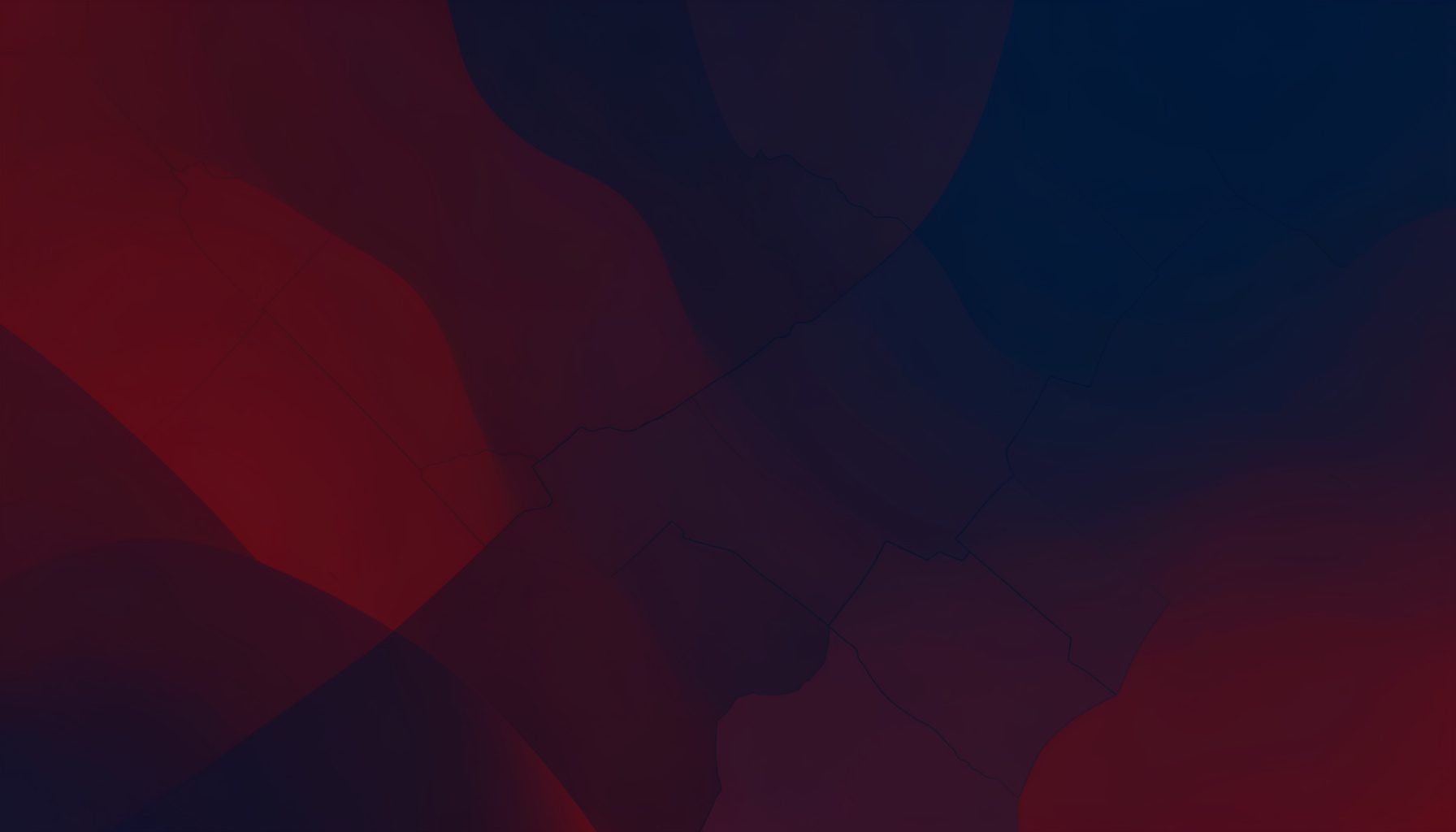 Degradado abstracto en tonos rojo oscuro y azul marino, con formas geométricas suaves que sugieren mapas y fronteras internacionales.